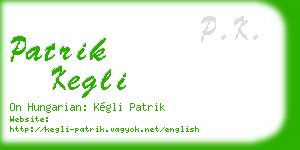 patrik kegli business card